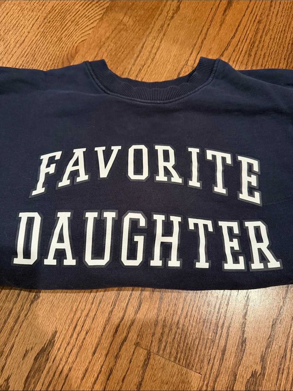 Favorite Daughter Navy Blue Crewneck Sweater with White Lettering - Picture 3 of 4